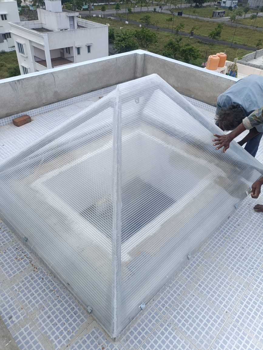 Rooftop skylight installation project